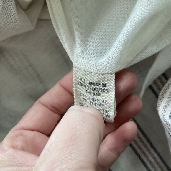 Moon River Maxi Dress Small Cream Striped Sleeveless Button Up Pockets - Picture 10 of 12